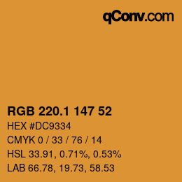 カラーコード: RGB 220.1 147 52 | qconv.com