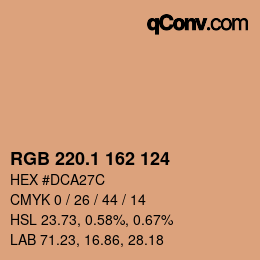 カラーコード: RGB 220.1 162 124 | qconv.com