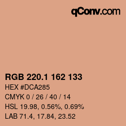 カラーコード: RGB 220.1 162 133 | qconv.com