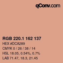 カラーコード: RGB 220.1 162 137 | qconv.com