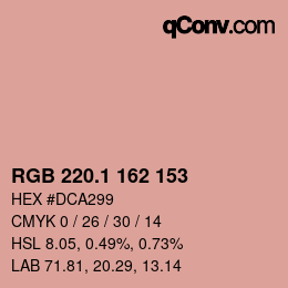 カラーコード: RGB 220.1 162 153 | qconv.com