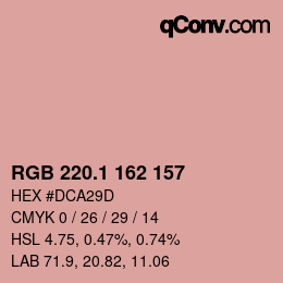 カラーコード: RGB 220.1 162 157 | qconv.com