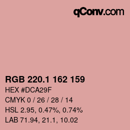 カラーコード: RGB 220.1 162 159 | qconv.com