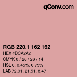 カラーコード: RGB 220.1 162 162 | qconv.com
