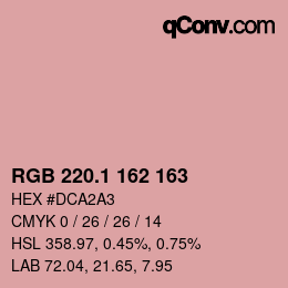 カラーコード: RGB 220.1 162 163 | qconv.com