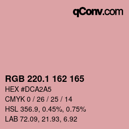 カラーコード: RGB 220.1 162 165 | qconv.com