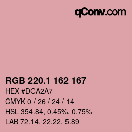 カラーコード: RGB 220.1 162 167 | qconv.com