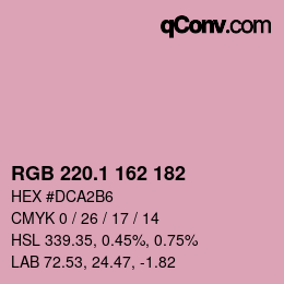 カラーコード: RGB 220.1 162 182 | qconv.com