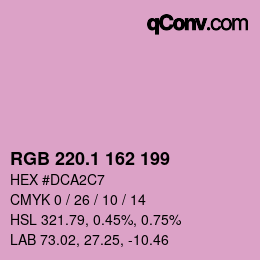 Color code: RGB 220.1 162 199 | qconv.com