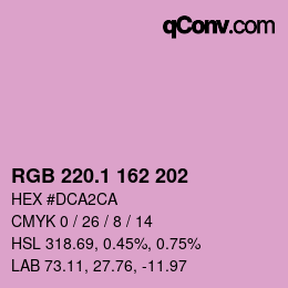 カラーコード: RGB 220.1 162 202 | qconv.com