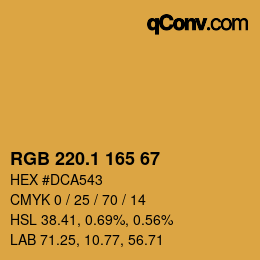 カラーコード: RGB 220.1 165 67 | qconv.com