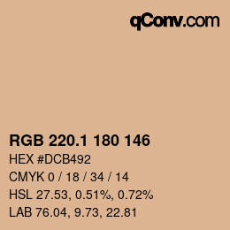 Color code: RGB 220.1 180 146 | qconv.com
