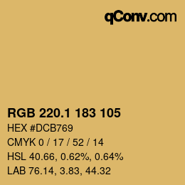 カラーコード: RGB 220.1 183 105 | qconv.com