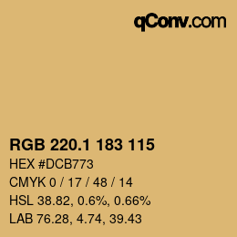 カラーコード: RGB 220.1 183 115 | qconv.com