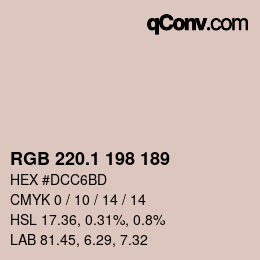 Farbcode: RGB 220.1 198 189 | qconv.com