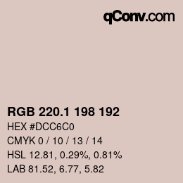 カラーコード: RGB 220.1 198 192 | qconv.com