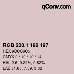 カラーコード: RGB 220.1 198 197 | qconv.com