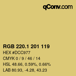 カラーコード: RGB 220.1 201 119 | qconv.com