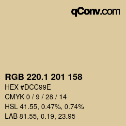カラーコード: RGB 220.1 201 158 | qconv.com