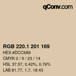 Farbcode: RGB 220.1 201 169 | qconv.com