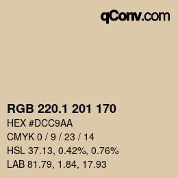 カラーコード: RGB 220.1 201 170 | qconv.com