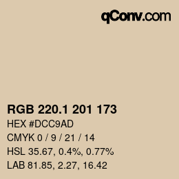 Color code: RGB 220.1 201 173 | qconv.com