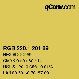 カラーコード: RGB 220.1 201 89 | qconv.com