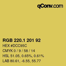 カラーコード: RGB 220.1 201 92 | qconv.com