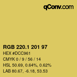 カラーコード: RGB 220.1 201 97 | qconv.com