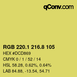 カラーコード: RGB 220.1 216.8 105 | qconv.com