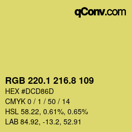 カラーコード: RGB 220.1 216.8 109 | qconv.com