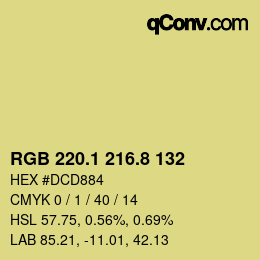 Color code: RGB 220.1 216.8 132 | qconv.com