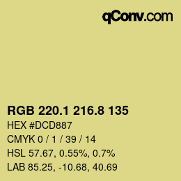 カラーコード: RGB 220.1 216.8 135 | qconv.com