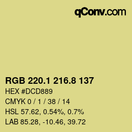 Color code: RGB 220.1 216.8 137 | qconv.com
