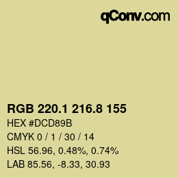 Color code: RGB 220.1 216.8 155 | qconv.com