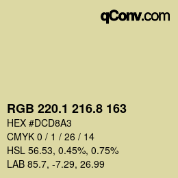 Farbcode: RGB 220.1 216.8 163 | qconv.com