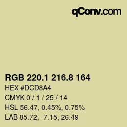 カラーコード: RGB 220.1 216.8 164 | qconv.com