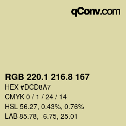 Color code: RGB 220.1 216.8 167 | qconv.com
