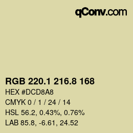 Color code: RGB 220.1 216.8 168 | qconv.com
