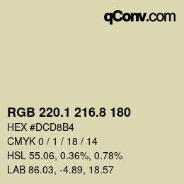 Farbcode: RGB 220.1 216.8 180 | qconv.com