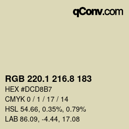 カラーコード: RGB 220.1 216.8 183 | qconv.com