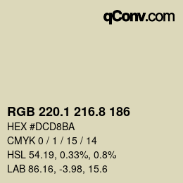 Farbcode: RGB 220.1 216.8 186 | qconv.com
