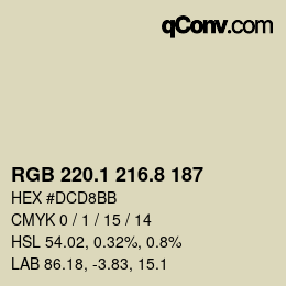 Farbcode: RGB 220.1 216.8 187 | qconv.com