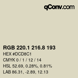 カラーコード: RGB 220.1 216.8 193 | qconv.com
