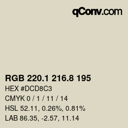 カラーコード: RGB 220.1 216.8 195 | qconv.com