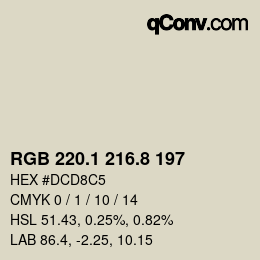 Farbcode: RGB 220.1 216.8 197 | qconv.com