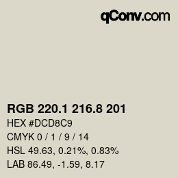 Color code: RGB 220.1 216.8 201 | qconv.com