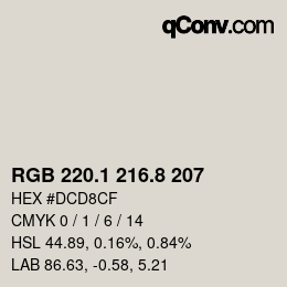 Color code: RGB 220.1 216.8 207 | qconv.com