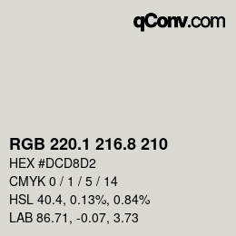 Farbcode: RGB 220.1 216.8 210 | qconv.com