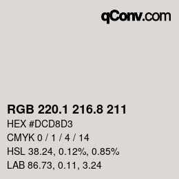 Farbcode: RGB 220.1 216.8 211 | qconv.com